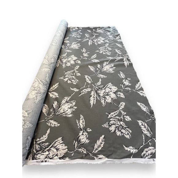 3 yds Magnolia Home Stan Cathell ANTEBELLUM 54" Decorator Fabric | Gray Floral - Picture 3 of 16